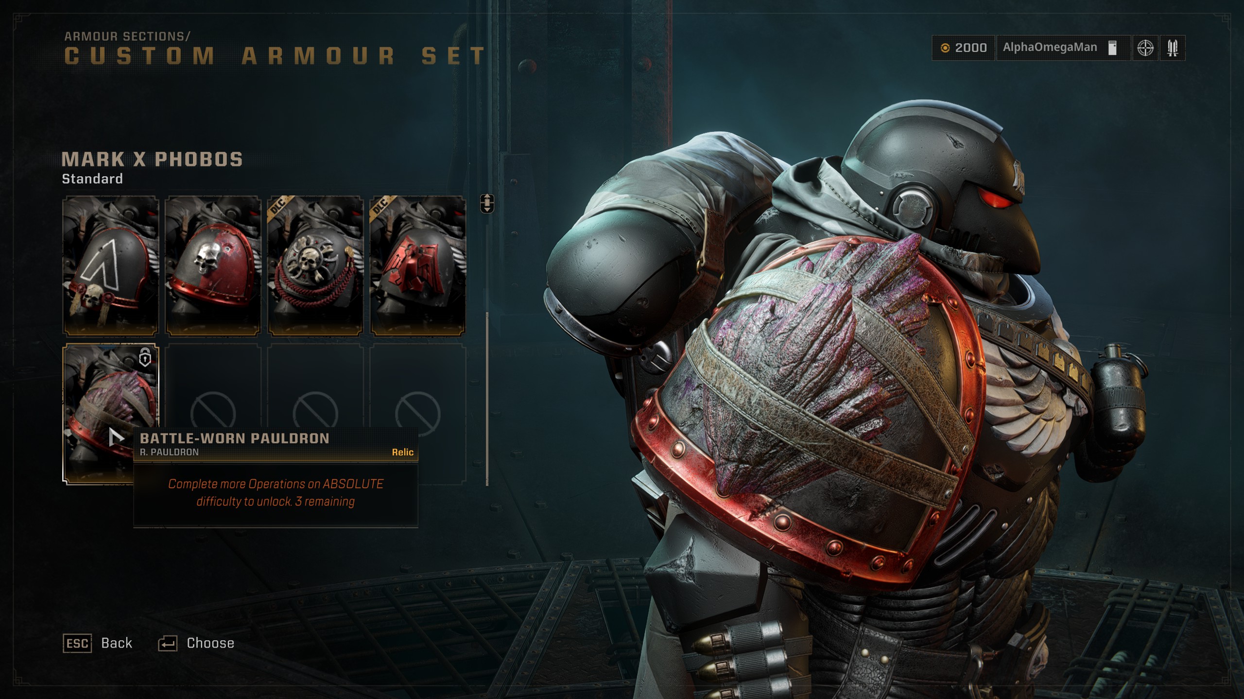Pso2 Samurai Pauldron Battle-Worn Pauldron requirements wont progress - Space Marine 2