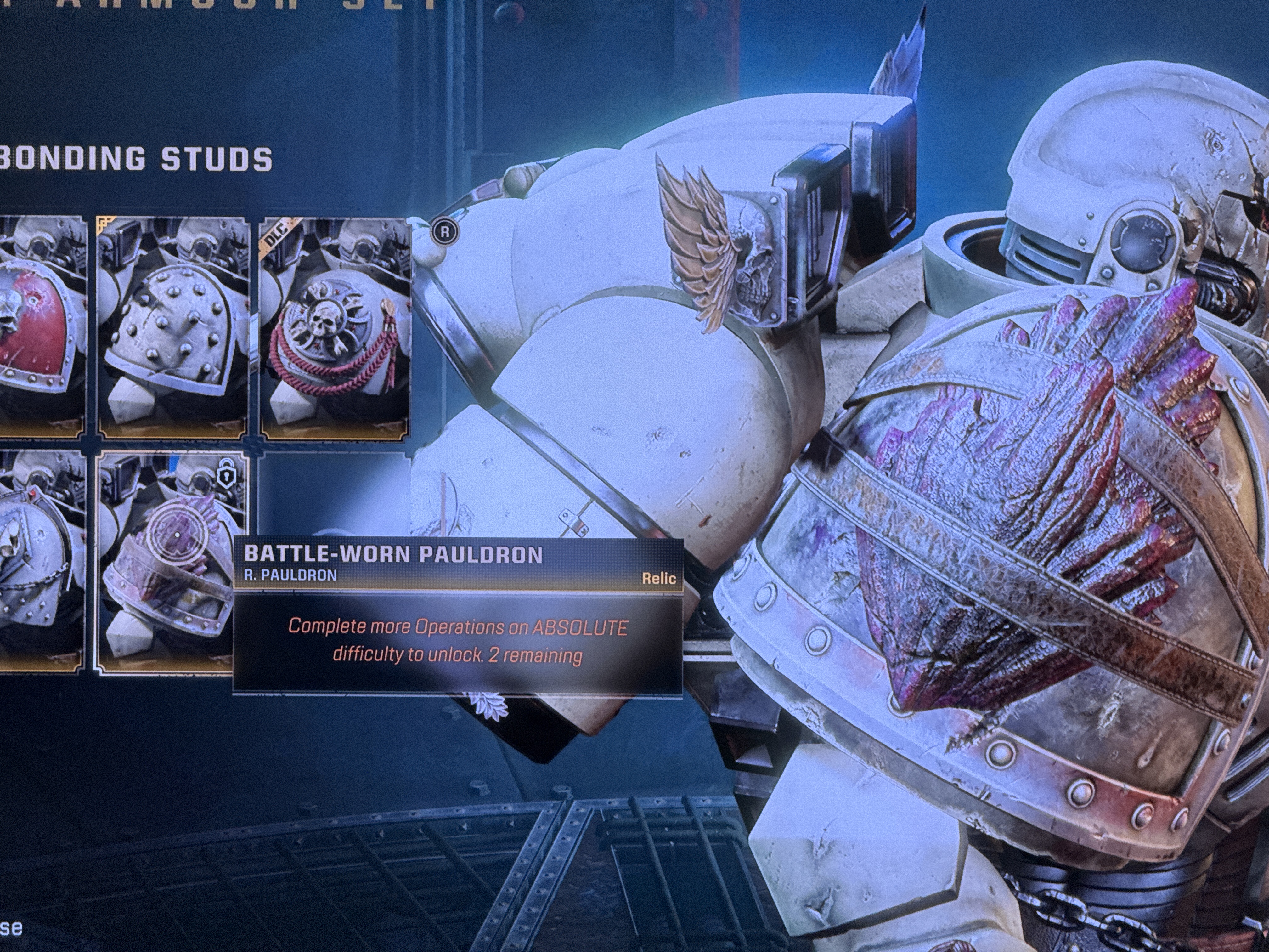 Pso2 Samurai Pauldron Battle-Worn Pauldron requirements wont progress - Space Marine 2