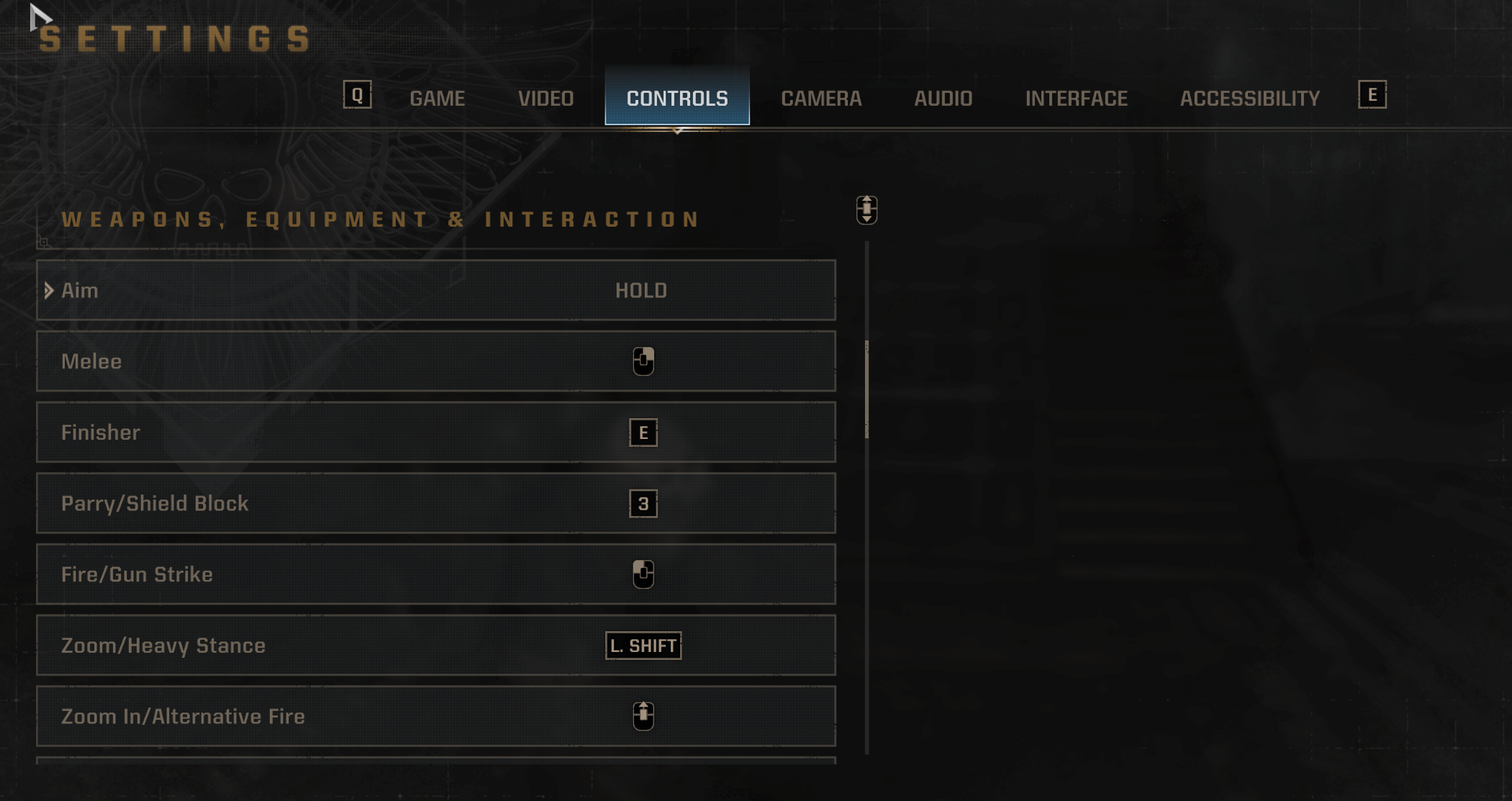 Parry Button Mapping Parry button to key 3 makes parry not work - Space Marine 2