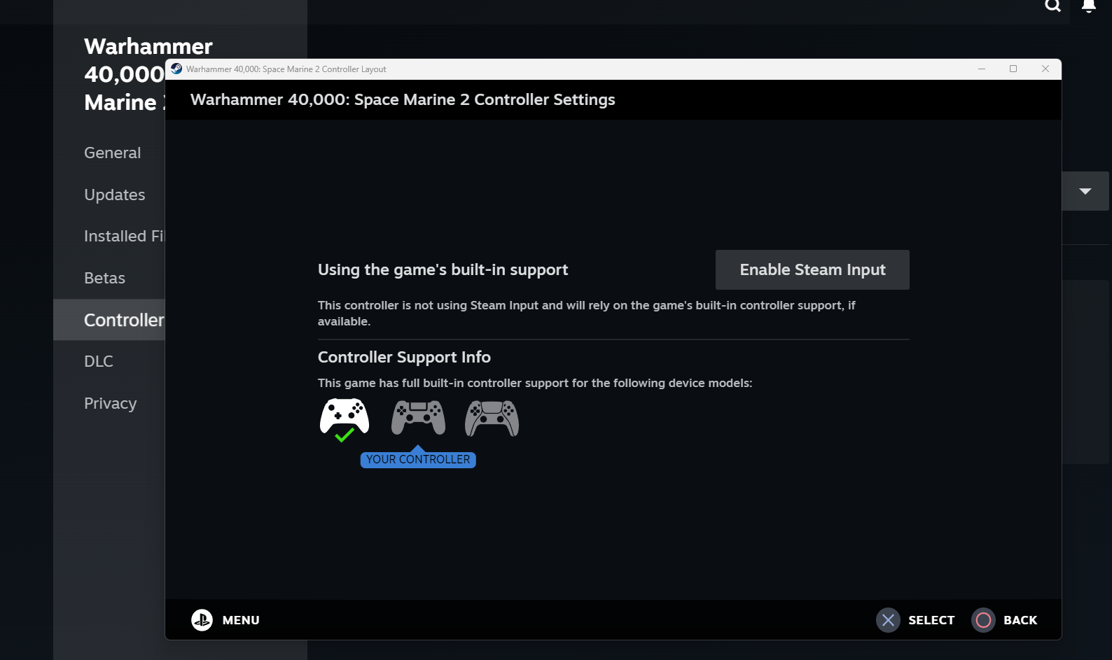 steam remote play controller not working - Space Marine 2
