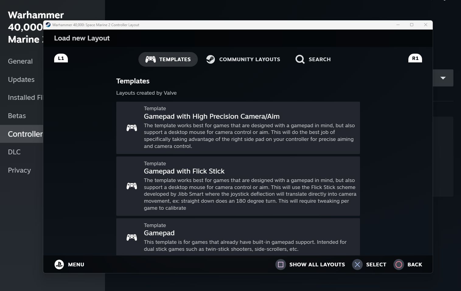PS4 controller not cooperating with steam - Space Marine 2