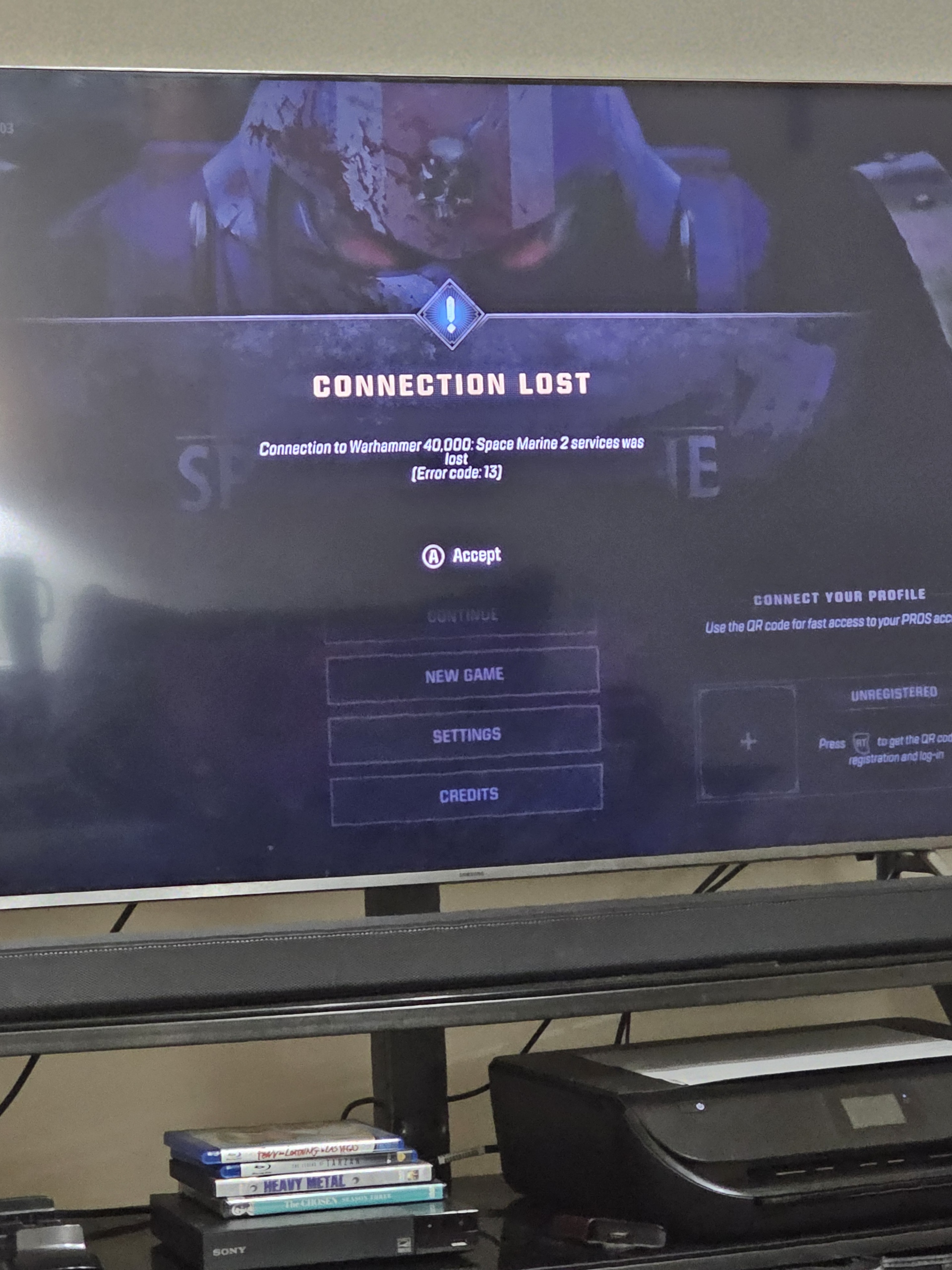 Connection Lost Error Code 13 - Space Marine 2
