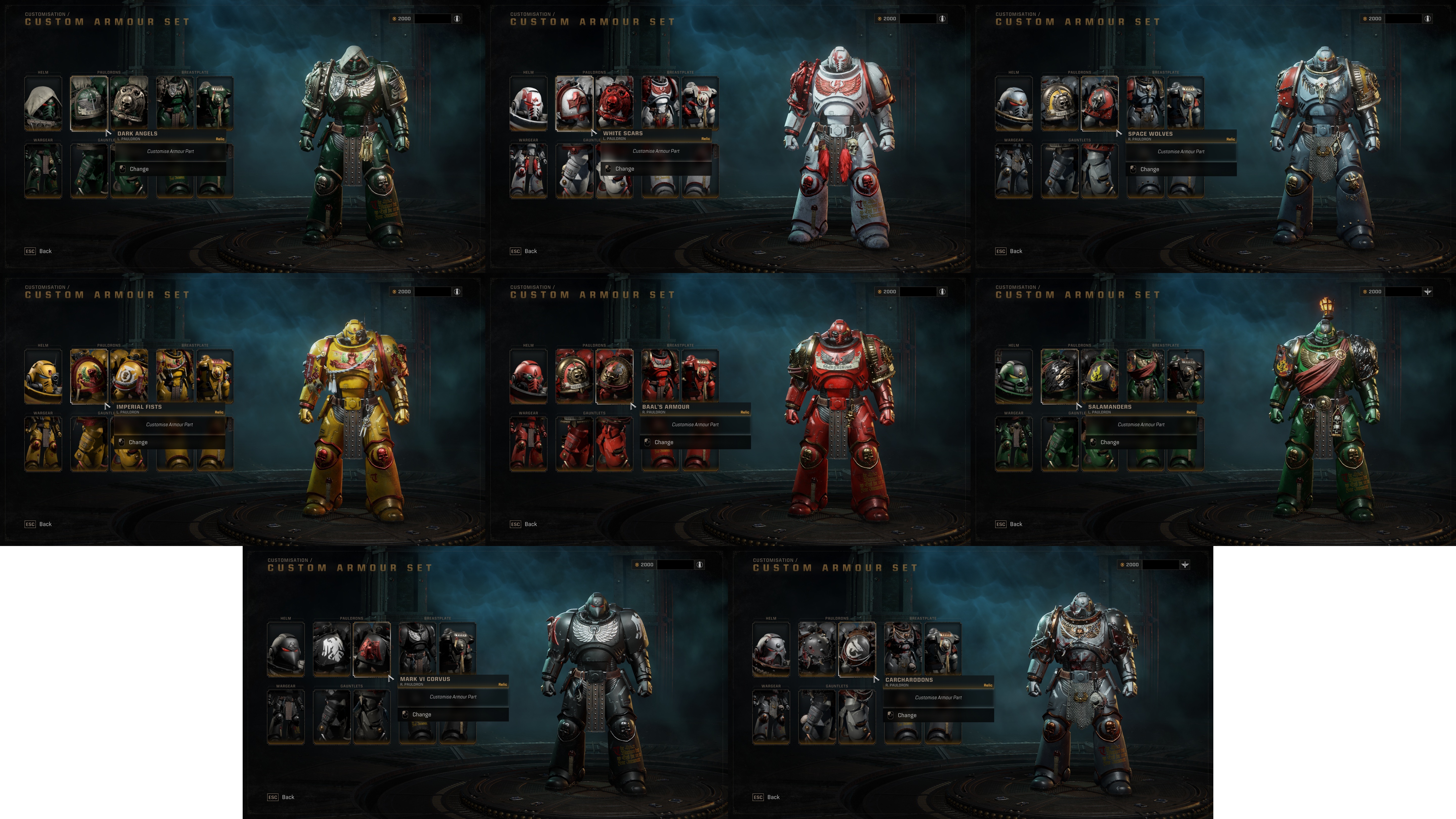 Chapter Command Pauldron Chapter&Champion Pack Pauldrons - Space Marine 2